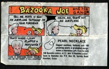 Trade Wax Paper, A&BC Chewing Gum, BAZOOKA JOE, 1970s, Pearl Necklace 1