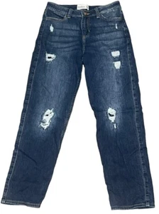 Abercrombie Kids Girls High Rise Mini Mom Dark Wash Jeans Size 15/16 Regular - Picture 1 of 5