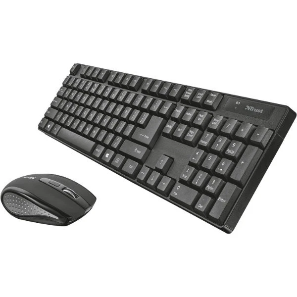 Trust Ximo Kabellos Tastatur-Maus Set DE Layout QWERTZ Deskset für Büro Schwarz - Bild 1 von 4