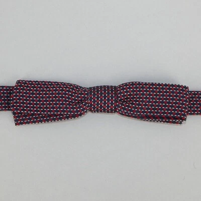 DOLCE & GABBANA Para Hombres Rojo Azul Marino PUNTOS Pre-Atado SKINNY Tejido Seda Pajarita Italia Nuevo con Etiquetas Foto 1 de 2