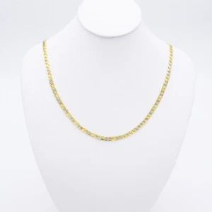 18k Layered Real Gold Filled Cuban link Multi colors Chain Three tones Necklace - Picture 1 of 4