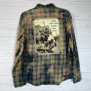 Angry Minnow Herren Gr. M Art Distressed Splatter Flanell Hemd Mehrfarbig - Bild 1 von 4