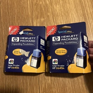 Genuine HP 49 Large Tri-Color Ink Cartridge 51649A Expired march 2001 2 packs - Picture 1 of 2