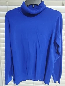 Joseph A From Nordstrom Womens Blue Turtleneck Sweater Size L NWT Originally $68 - Picture 1 of 6