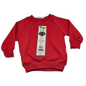 Felpa girocollo vintage anni 90 Garanimals bambino taglia 12M tinta unita rossa nuova - Foto 1 di 4