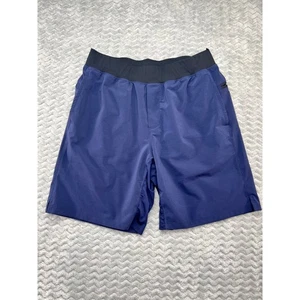 Fabletics Mens Medium Athletic Shorts Blue Workout Training Running Gym Pockets - Picture 1 of 9