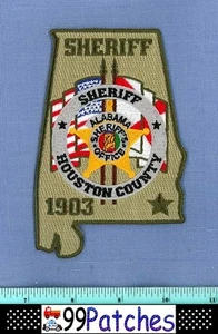 HOUSTON COUNTY DEPUTY SHERIFF (Green) ALABAMA Police Patch STATE SHAPE 9H - Picture 1 of 2