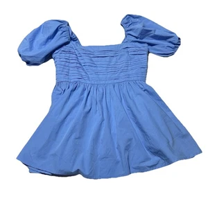 Mini Vestido ABERCROMBIE & FITCH Emerson Popelina XL Pequeño XLP Manga Abullonada Azul Cielo - Imagen 1 de 5