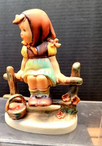 VINTAGE HUMMEL FIGURES   BGIRL ON FENCE - Picture 1 of 2