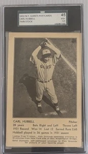 1932 Carl Hubbell HOF New York Giants Schedule Post Card Thin Stock ***SGC 3.5** - Picture 1 of 2