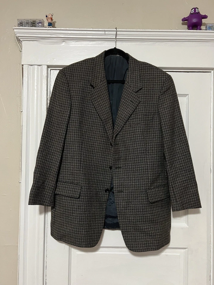 Chaqueta Blazer Valentino Uomo Hecha en Italia Glen Lana a Cuadros Talla 42R De Colección Foto 1 de 4