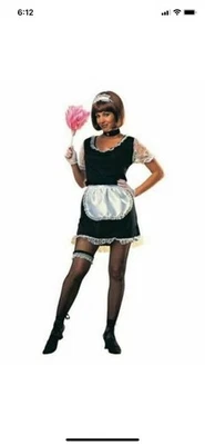 French Maid Dress, apron and headpiece Adult Costume Halloween - Image 1 of 4