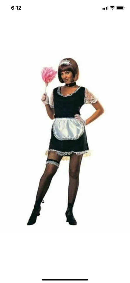 French Maid Dress, apron and headpiece Adult Costume Halloween - Image 1 of 4