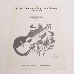 Jobim Quiet Nights of Quiet Stars Piano Voice Sheet Music 1964 Antonio Carlos - Picture 1 of 4
