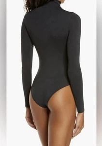 Skims Essentials Long Sleeve/Mock Neck Bodysuit | Full Brief | Onyx | S | New - Picture 1 of 6