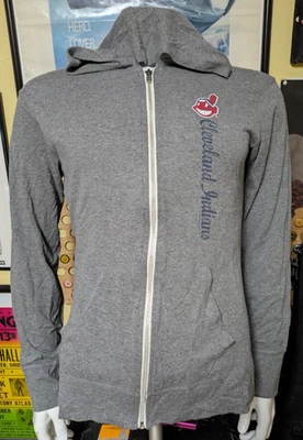 VTG Womens Cleveland Indians Lightweight Full Zip Hoodie Sweatshirt Large MLB - Image 1 of 3