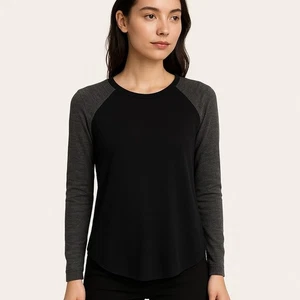 Rebecca Taylor Mixed Media Raglan Strick Top schwarz grau ausgestellt Reißverschluss Größe 0 - Bild 1 von 6