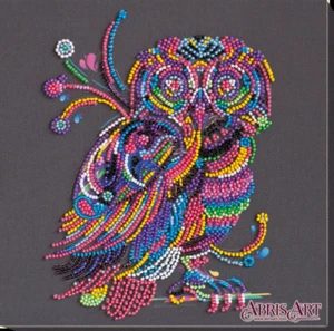 Once Upon a Night bead embroidery kit *** FREE SHIPPING rainbow owl beading kit - Picture 1 of 7