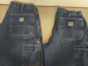 Carhartt Jeans Men's Flame Resistant 36x30 Carpenter Original Fit Jeans 2 Pairs - Picture 1 of 7