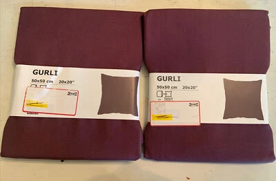 Juego de 2 Fundas de Almohada Ikea 100% Algodón Rojo-Marrón Vino Gurli 20x20 Nuevas Con Etiquetas Foto 1 de 4