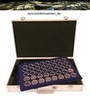 Aluminiowa aluminiowa walizka na monety z 4 niebieskimi tableau i kapsułkami za 160 x 2 euro