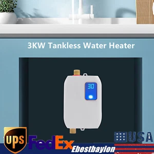 Mini Electric Tankless Water Heater Instant Hot Kitchen Heater 110V 3000W - Picture 1 of 17