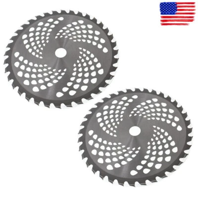 2 Pack -9" x 36T Carbide Tip Brush Blades – For Cutter, Trimmer, Weed Eater - Image 1 of 4