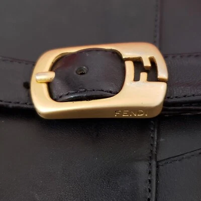 Fendi Negro Mujer Zapatos Tacón Cuero Cremallera/Hebilla Hasta la Rodilla Bota Talla US 9.5 Foto 1 de 4