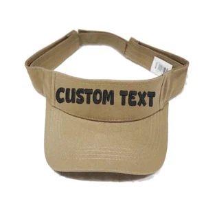Individuell bestickte Sonnenblendenkappe, personalisierte bestickte Schirmmütze (khaki) - Bild 1 von 9
