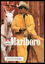 1989 Marlboro Reds-cigarette print ad-mini poster-Cowboy Hat, Man smiking 1980s