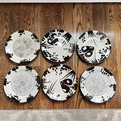 Carregador de jantar pesado vintage MCM arte pintada à mão motivo tropical 12,5 pol. - Pratos - Imagem 1 de 4