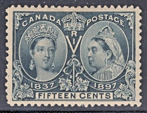 Canada 15c QV Diamond Jubilee, Scott 58, VF MHR, catalogue - $450 - Picture 1 of 2