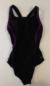 C9 by Champion Girls One Piece Swim Suit Black Purple Size Small (4 - 6) NICE! - Picture 1 of 9