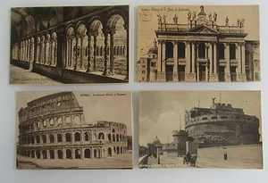 4x ROM Roma 1913-1927 Bauwerke Gebäude Ansichten ua Castel, Chiostro, Anfiteatro - Imagen 1 de 2