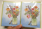 2 Papyrus Cards High Quality BELLA PILAR HAPPY BIRTHDAY Sweet Flowers in Jar