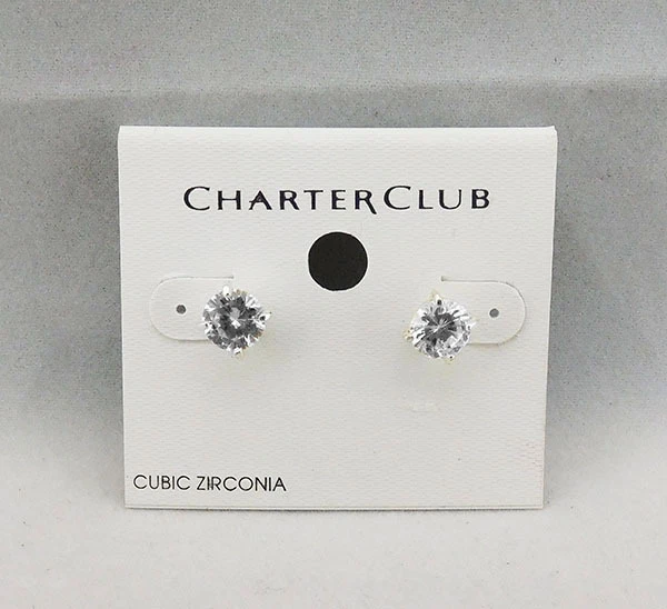 Brincos redondos de cristal CHARTER CLUB Msrp $30.50 *NOVO COM ETIQUETA* - Imagem 1 de 1