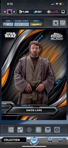 DIGITAL Star Wars Card Trader Chrome Black 2024 Owen Lars Orange 25cc - Picture 1 of 2