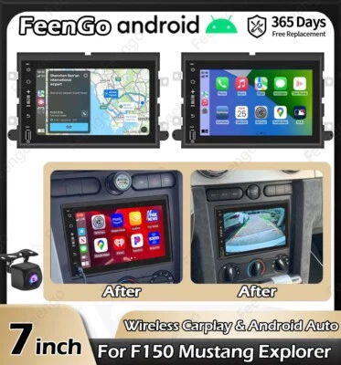 For Ford Mustang F150 250 350 E250 Android Carplay 7" Car Stereo Radio GPS WIFI - Image 1 of 4