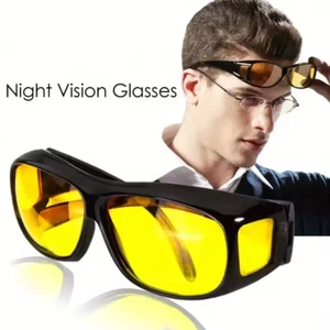 HD Night Vision Glasses for Driving Cycling Sports Wraparound Fits OVER Glasses - Picture 1 of 11