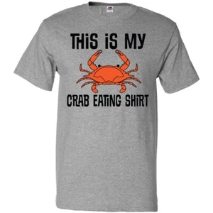 Inktastic This Is My Crab Eating Shirt T-Shirt Fun Steamed Seafood Apparel Mens - Picture 1 of 11
