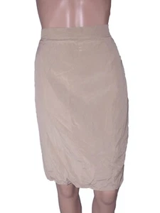 Persona Marina Rinaldi Gonna Da Donna Beige Taglia 51 Dritta In Pura Seta Chic - Picture 1 of 11