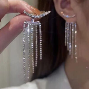 Hanging Zircon Earrings Crystal Rhinestone Jewellery Bling Diamante Earrings ,
