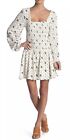 NWT Free People Two Faces Mini Dress Floral Print in Tea Combo Size: L MSRP:$128