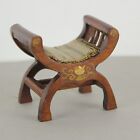 Antica sedia in miniatura legno panchetta epoca 800 per casa delle bambole 1:12