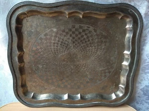 RARE old ANTIQUE FRAGET Silver Plate tray POLAND - Picture 1 of 10