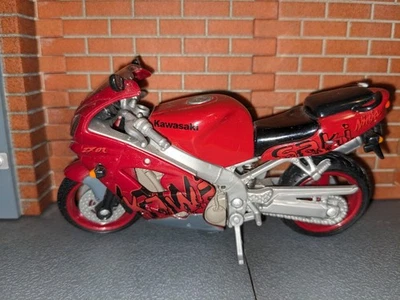 Modelo de motocicleta Hot Wheels 1:18 Kawasaki Ninja ZX-9R rojo Foto 1 de 4