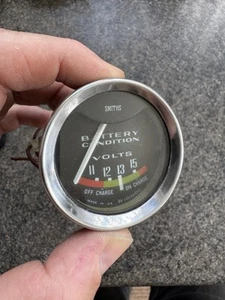 Vintage Smiths 2" 52mm Batterie Zustand / Voltmeter Messgerät Oldtimer Van - Bild 1 von 16