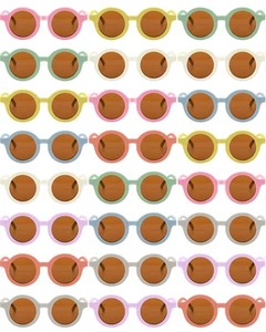 24 Pairs Kid Round Sunglasses Cute Retro Circle Sunglasses for Kids Girls Tod... - Picture 1 of 7