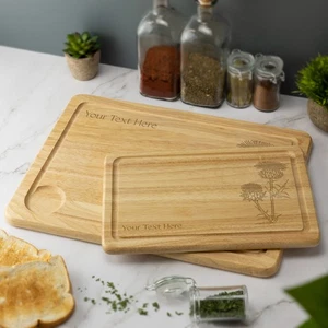 Personalised Chopping Board Thistle Scotland St Andrew Wood Cheese Board Serving - Picture 1 of 5