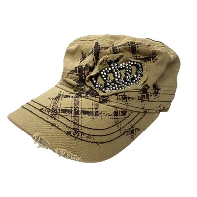 Gorra Leader para mujer marrón tostado estrás corona envejecida Foto 1 de 4